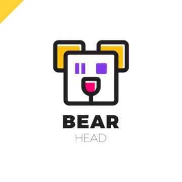 Space Robot Bear logo. Toy store lgotype Illustrazione stock