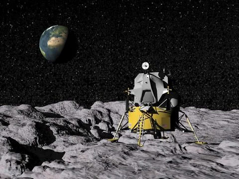 Space Robot Exploring Alien World Illustration Stock Photos