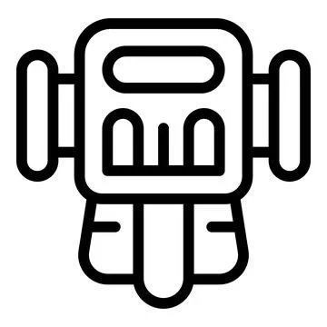 Space robot icon line art Illustrazione stock