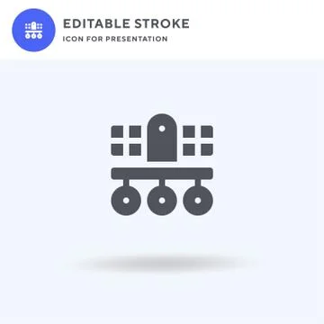 Space Robot icon vector, filled flat sign, solid pictogram isolated on white Stock Illustration