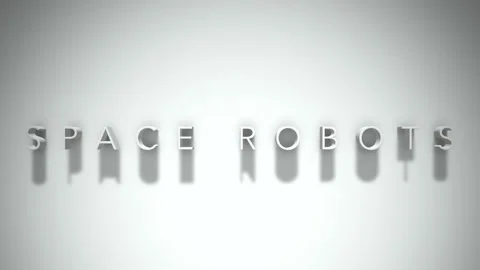 Space robots 3D title animation with shadows on a white background Stock Footage 297905639