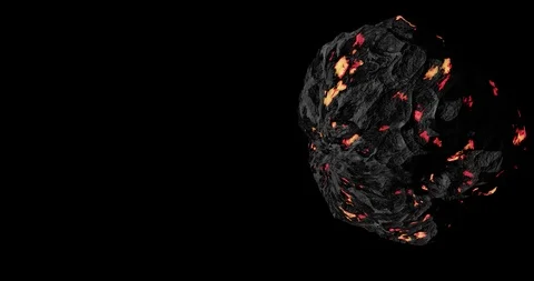 Space rock comet fly alpha channel 8k Stock Footage 121493372