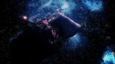 Space rock scence through exploration milky way galaxy 스톡 동영상 196376572