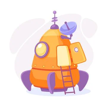 Space Rocket and Shuttle for Cosmos Exploration Vector Illustration Stock Illustration