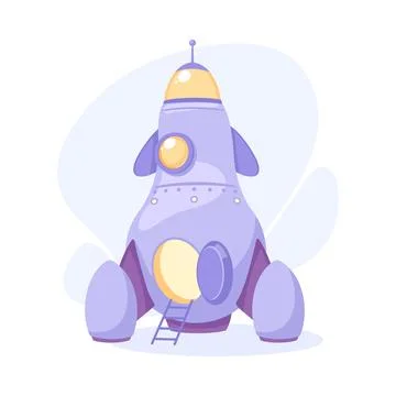 Space Rocket and Shuttle for Cosmos Exploration Vector Illustration Stock Illustration