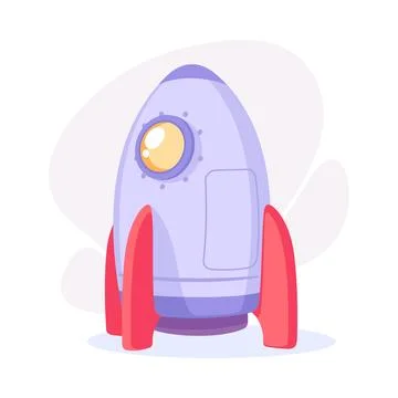 Space Rocket and Shuttle for Cosmos Exploration Vector Illustration イラスト素材