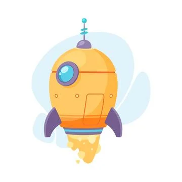 Space Rocket and Shuttle for Cosmos Exploration Vector Illustration Ilustração Stock