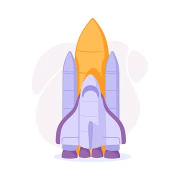 Space Rocket and Shuttle for Cosmos Exploration Vector Illustration Stock Illustration