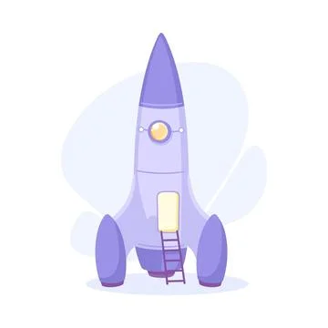 Space Rocket and Shuttle for Cosmos Exploration Vector Illustration 스톡 일러스트