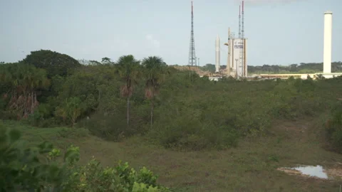Space rocket Ariane 5 on the launch pad Stock Footage 104202134