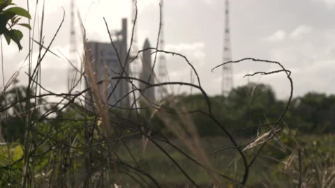 Space rocket Ariane 5 on the launch pad Stock Footage 104203135