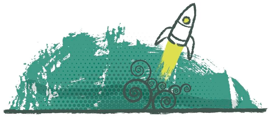 Space rocket banner Stock Illustration