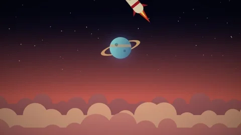 Space rocket blasts off into the sky from clouds Stock Footage 344328401