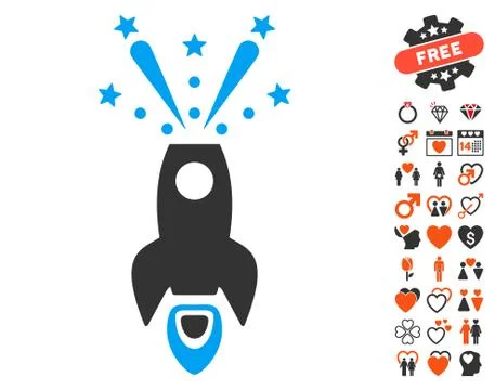 Space Rocket Boom Icon With Bonus Stock Illustration