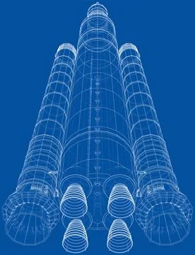 Space rocket concept outline Stock-Illustration