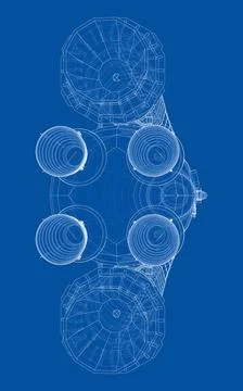 Space rocket concept outline 스톡 일러스트