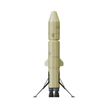 Space Rocket, Cosmos Exploration, Astronautics and Space Technology Flat Vector Stock Illustration
