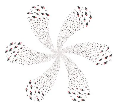 Space Rocket Curl Flower Shape Stock Illustration