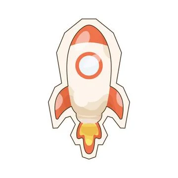 Space rocket cutout Illustrazione stock