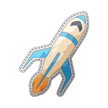 Space rocket cutout illustration Stock Illustration