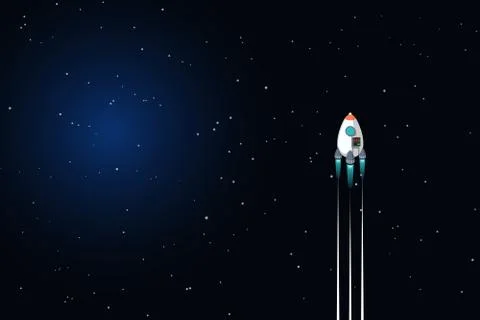 Space rocket in deep space Stock Illustration