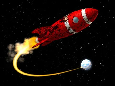 Space Rocket from Earth Stock Illustration