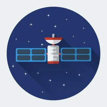 Space rocket flat icon Stock Illustration