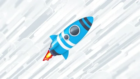 Space Rocket Flight In The Clouds Stock Footage 152740615