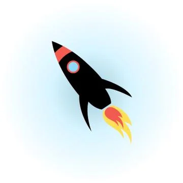 Space rocket flight icon Stock Illustration