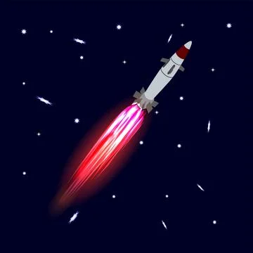 Space Rocket Fly Stock Illustration