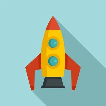 Space rocket gravity icon, flat style Stock Illustration