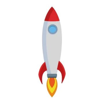 Space rocket icon, flat design Stock Illustration