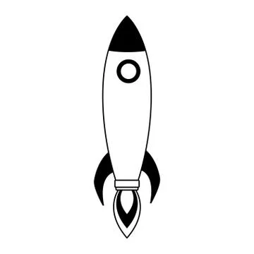 Space rocket icon, flat design Stock Illustration