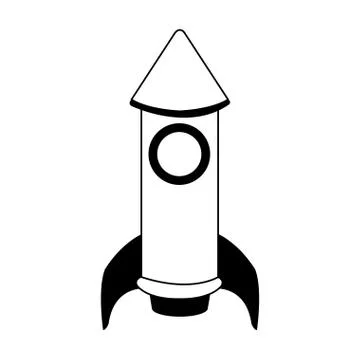 Space rocket icon, flat design Stock Illustration