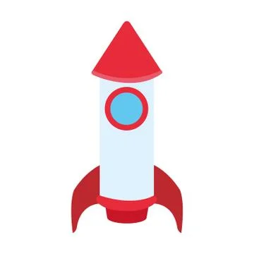 Space rocket icon, flat design Stock Illustration