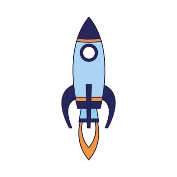 Space rocket icon, flat design Stock Illustration