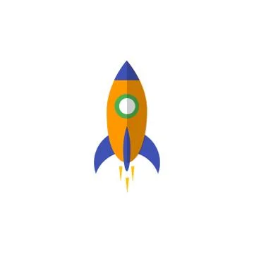 Space Rocket Icon, Flat Design Stock Illustration