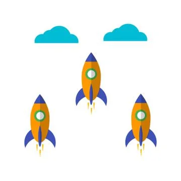 Space Rocket Icon, Flat Design Stock Illustration