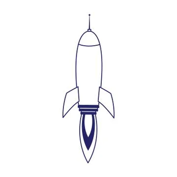 Space rocket icon, flat design Stock Illustration