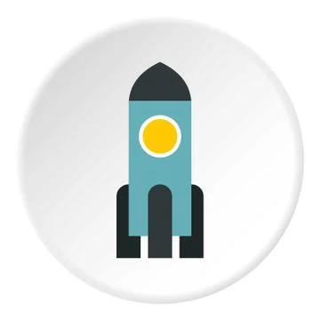 Space rocket icon, flat style Stock Illustration