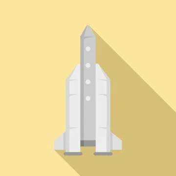 Space rocket icon, flat style Stock Illustration