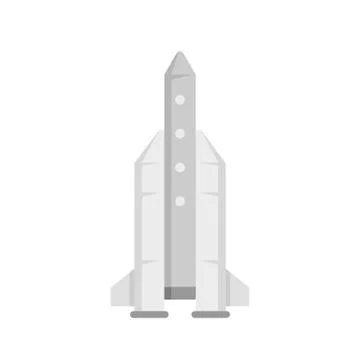 Space rocket icon, flat style Stock Illustration