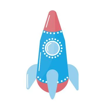 Space rocket icon in flat style isolated vector illustration. Stock-Illustration