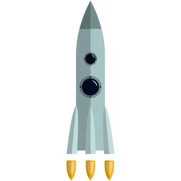 Space rocket icon, flat vector isolated illustration. Business project start up Stock Illustration