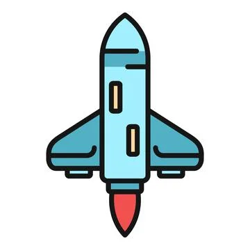 Space rocket icon launch startup technology concept Stock Illustration