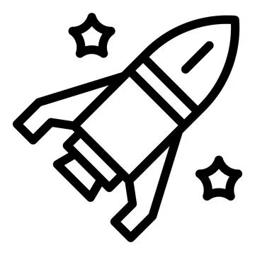 Space rocket icon outline vector. Core mission Stock Illustration