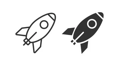 Space rocket icon. Start spaceship illustration symbol. Sign astronomy vector Stock Illustration