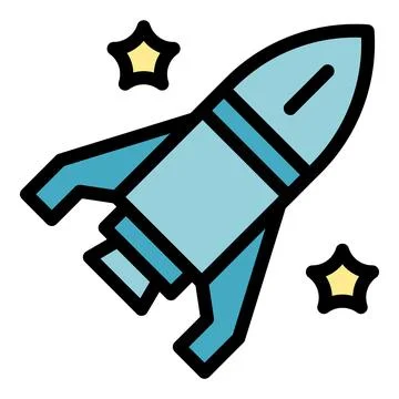 Space rocket icon vector flat Stock Illustration