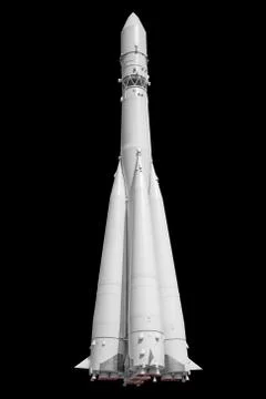 Space rocket isolated on black Stock Photos