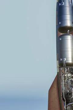 Space rocket isolated on blue Stock Illustration